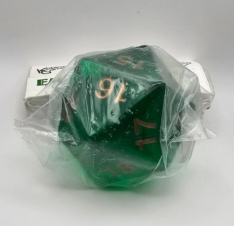 KOP18220 Emerald Countdown Die Gold Numbers D20 55mm (2.17in) Pack of 1