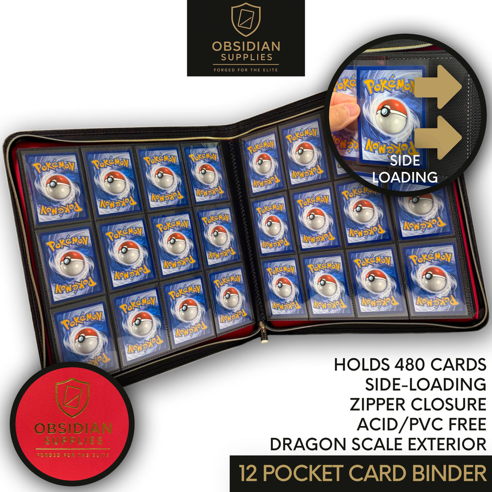 Obsidian Supplies 12-Pocket Dragon Scale Premium Trading Card Binder | Gnome Nation Games Obsidian Supplies 12-Pocket Dragon Scale Premium Trading Card Binder | Gnome Nation Games