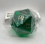 KOP18220 Emerald Countdown Die Gold Numbers D20 55mm (2.17in) Pack of 1